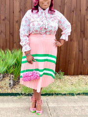 Striped Pleated Skirts