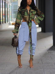 Camouflage Long Strap Tops