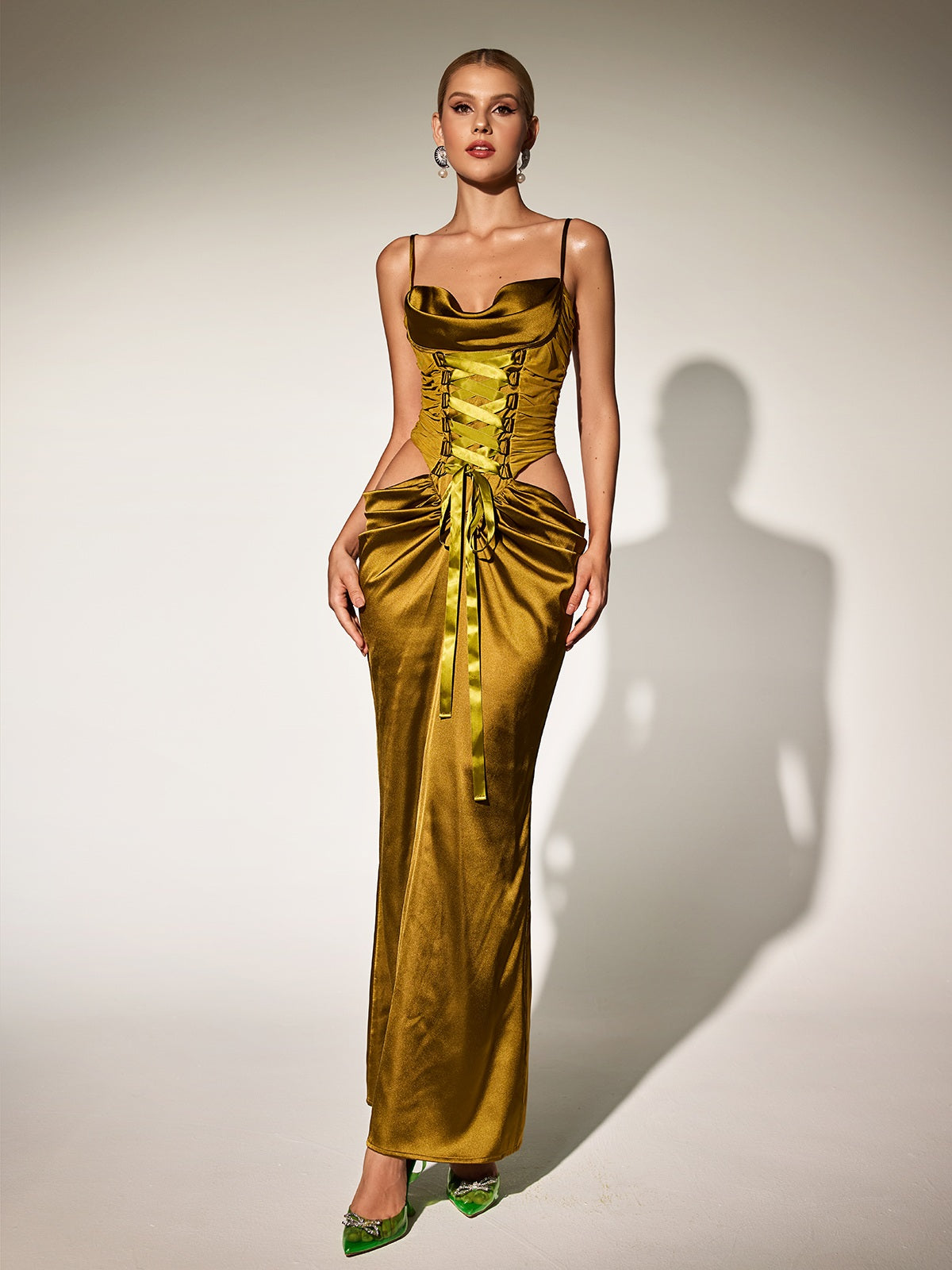 Spaghetti Cutout Maxi Dress