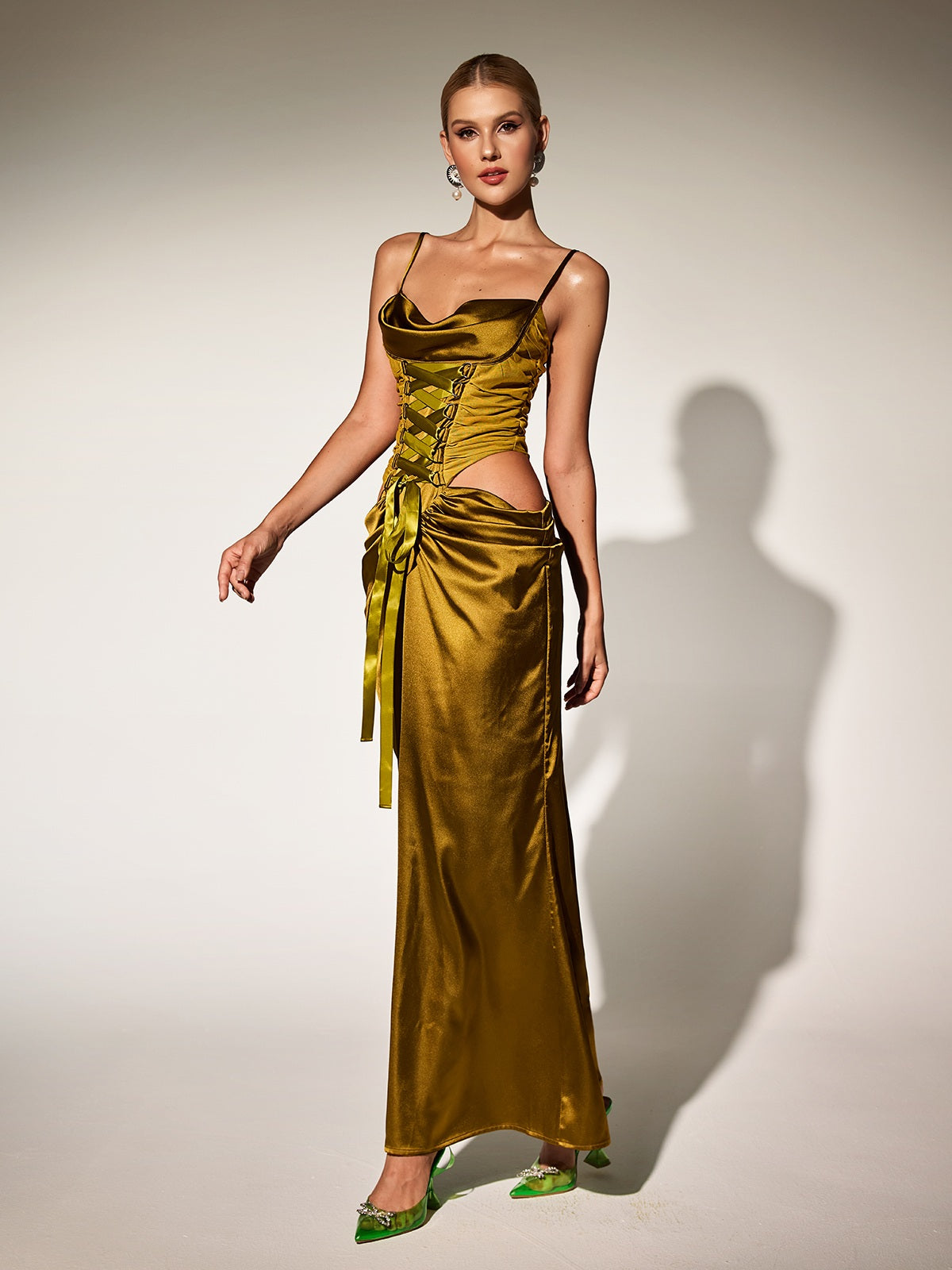 Spaghetti Cutout Maxi Dress