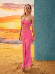 Robe bustier en résille ajourée 