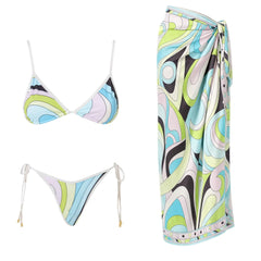 Bikini with Print Swimsuit Bikini V Neck Swimsuit Resort Wear Swimwear Halter Swimsuit Bathing Suit
