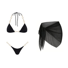 Bikini with Soild Swimsuit Bikini V Neck Swimsuit Resort Wear Swimwear Halter Swimsuit Bathing Suit