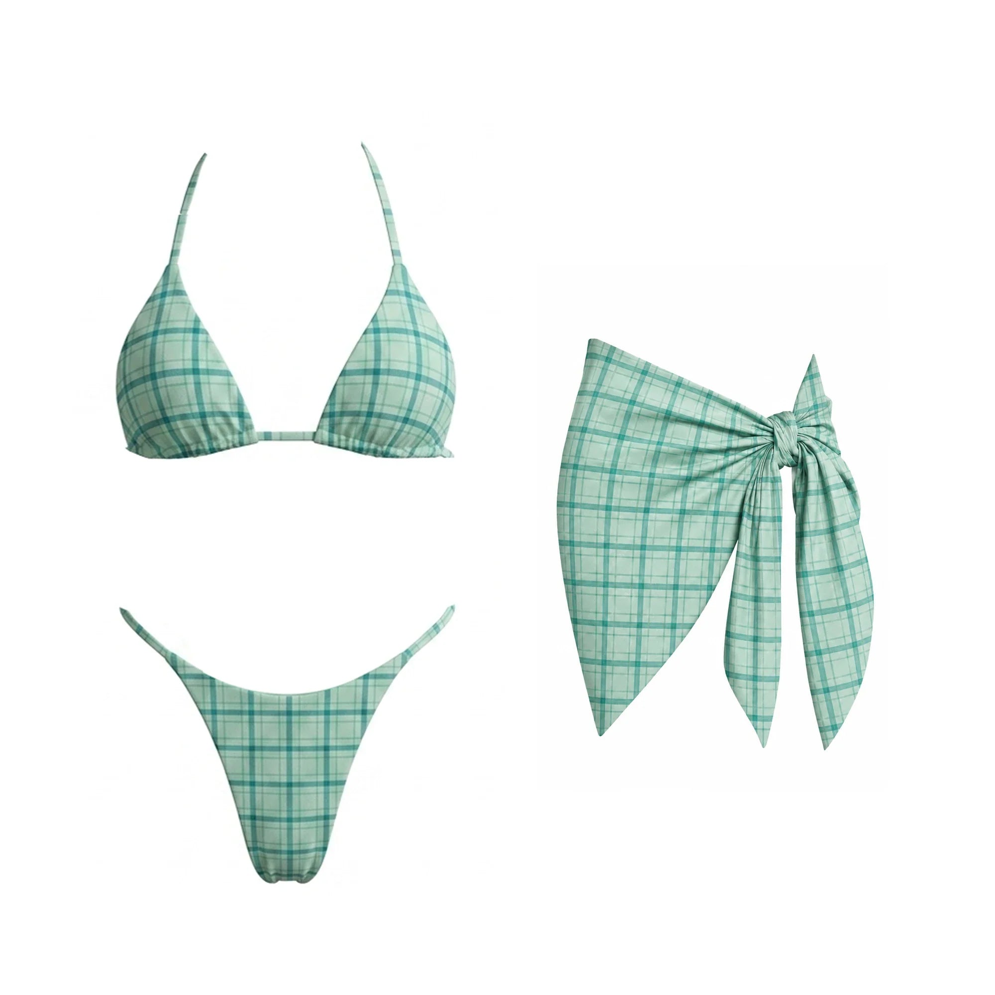 Bikini with Swimwear Bikini Set High Leg Bathing Suitwear Resort Wear Halter Biquini