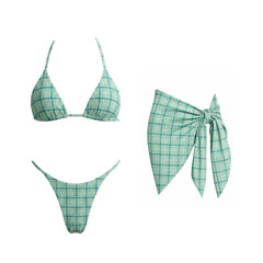 Bikini with Swimwear Bikini Set High Leg Bathing Suitwear Resort Wear Halter Biquini