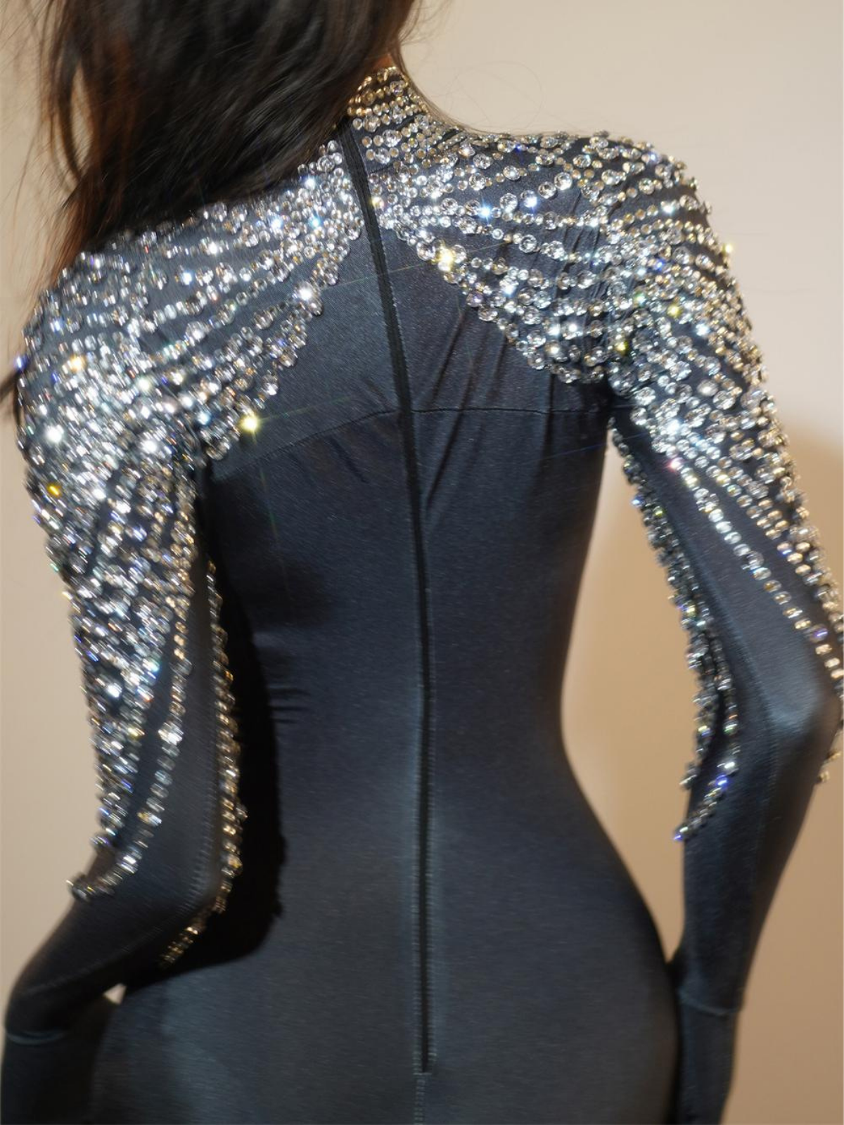 Long Sleeve Rhinestone Jumpsuit