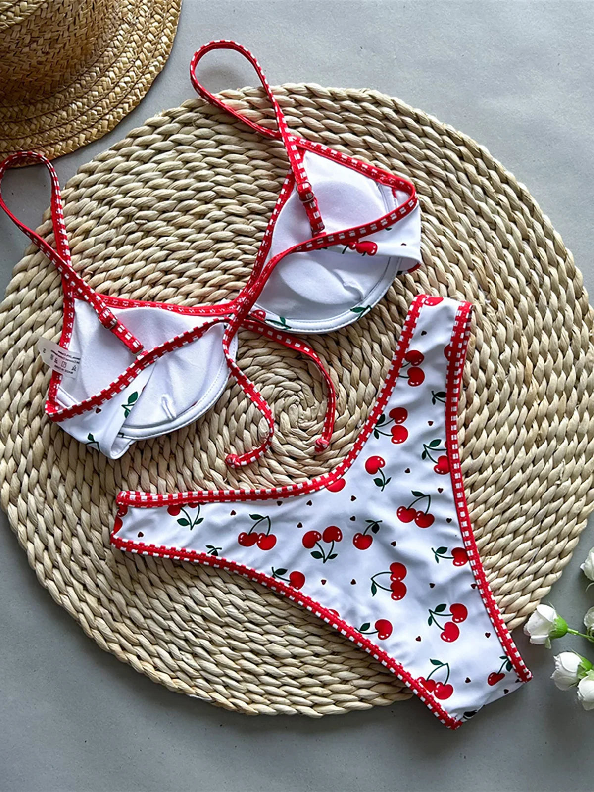 Cherry Printed Underwired Bikini Two-pieces Bikini Set