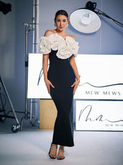 Off Shoulder Flower Bandage Dress