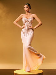 Robe longue bustier à sequins 
