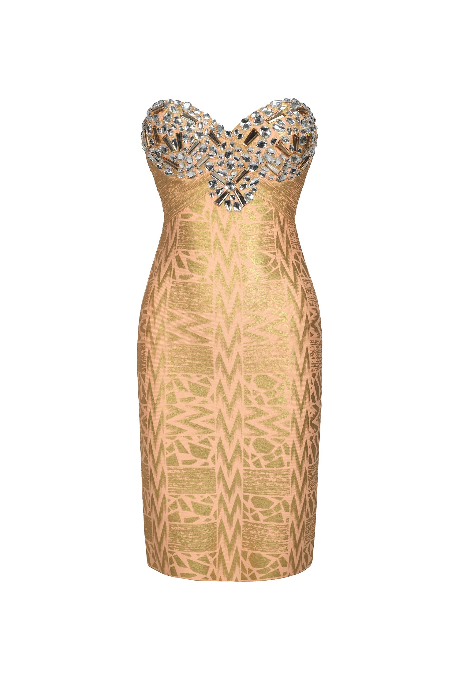 Diamante Wave Pattern Mini Dress