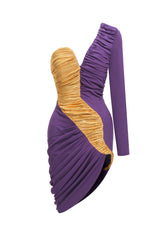 Robe courte patchwork en maille