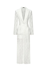 Deep-V Long Sleeves Lace Two-Piece Set