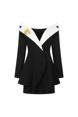 One Shoulder Suit Mini Dress