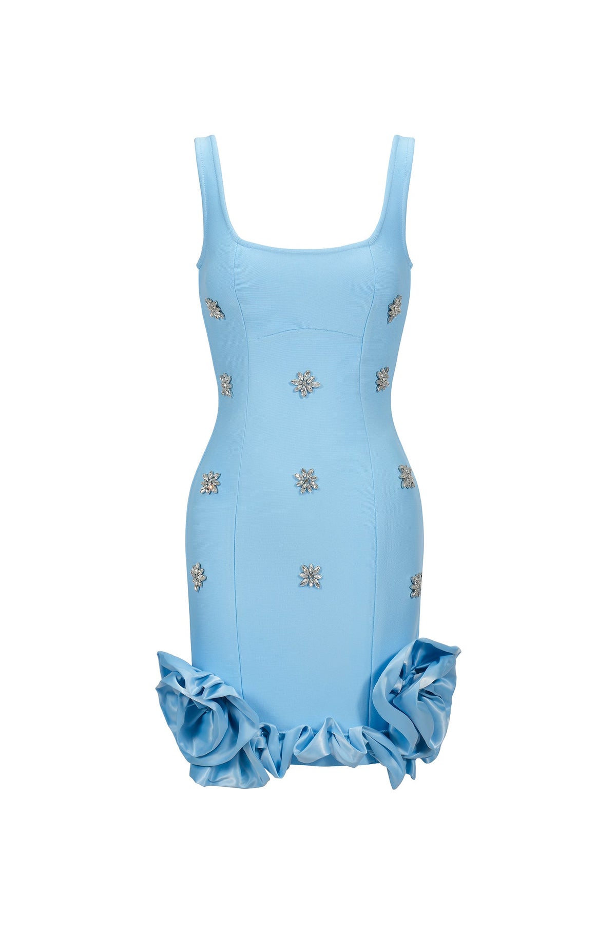 Sleeveless Diamond Flowers Mini Dress