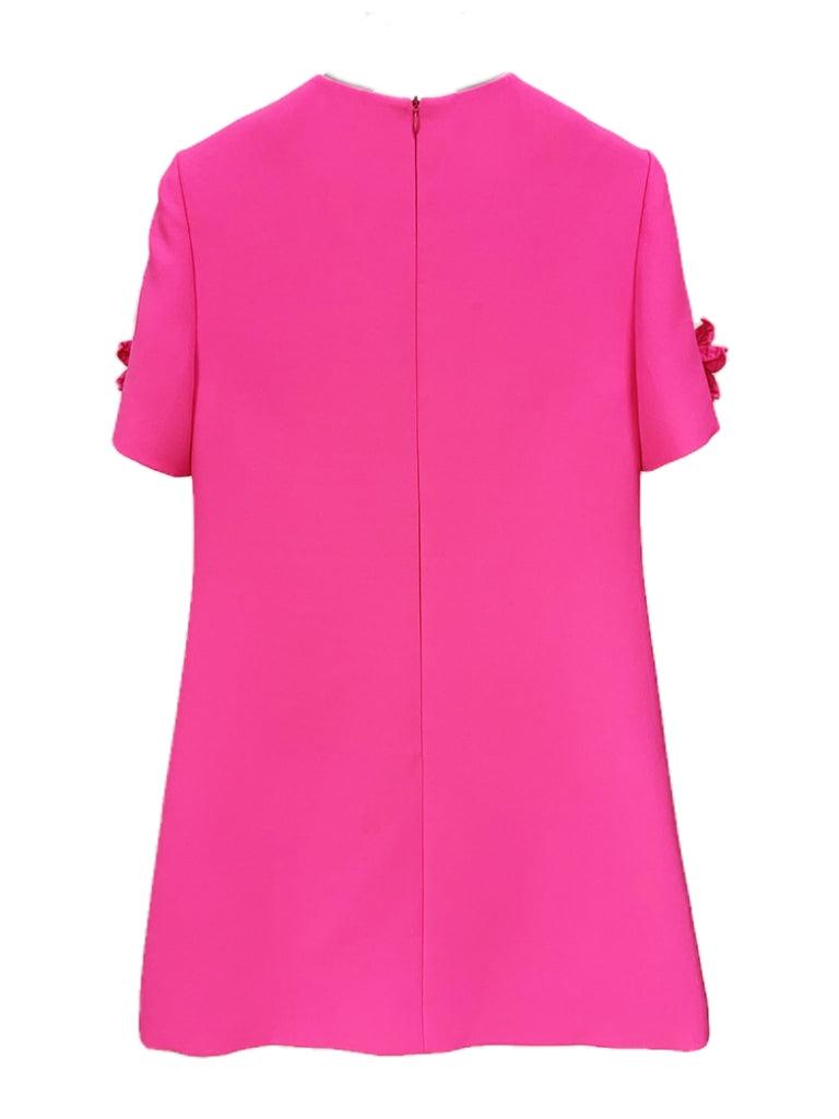 Short Sleeve Floral Embellished Mini Dress