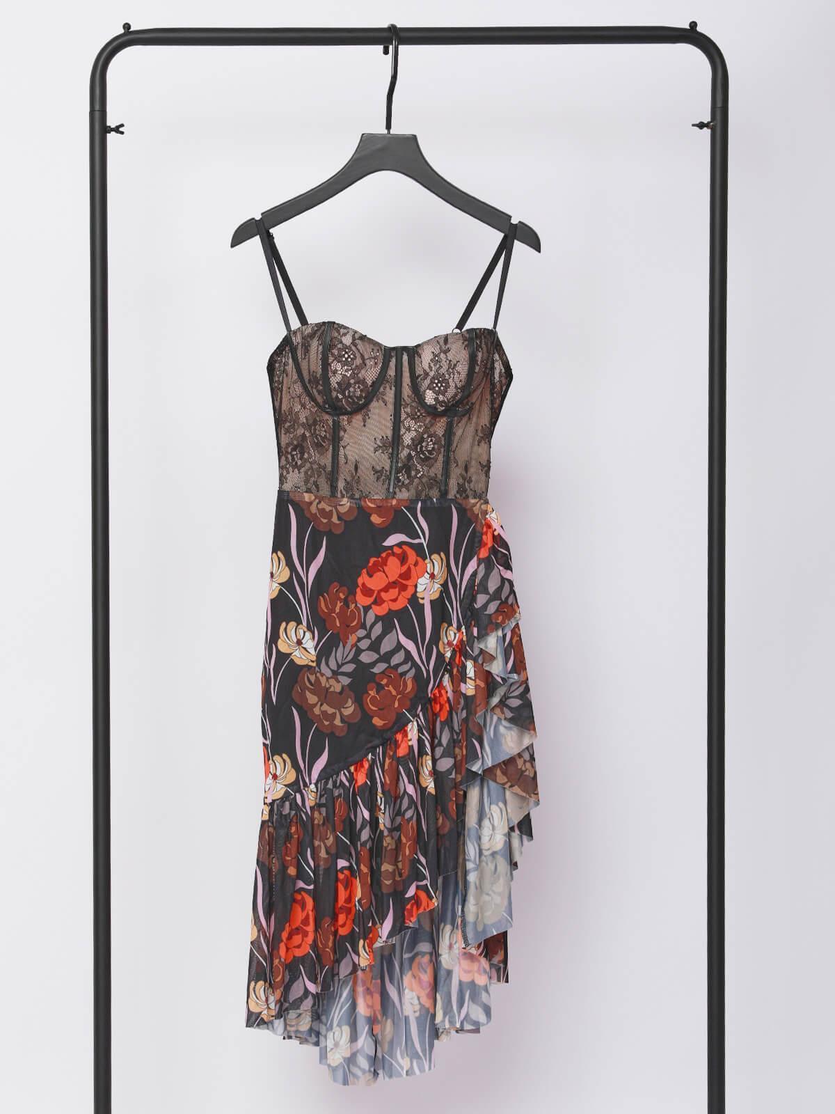 Mesh Floral Midi Dress
