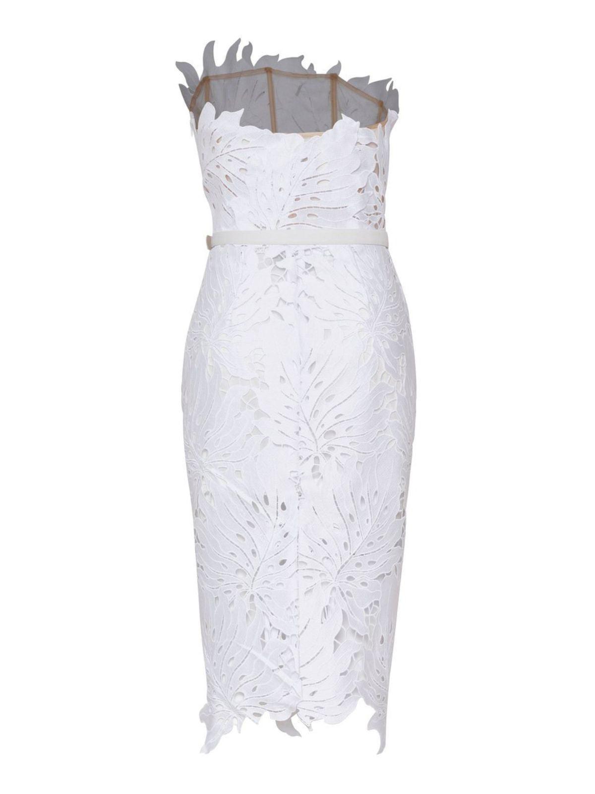 Robe midi en dentelle blanche 