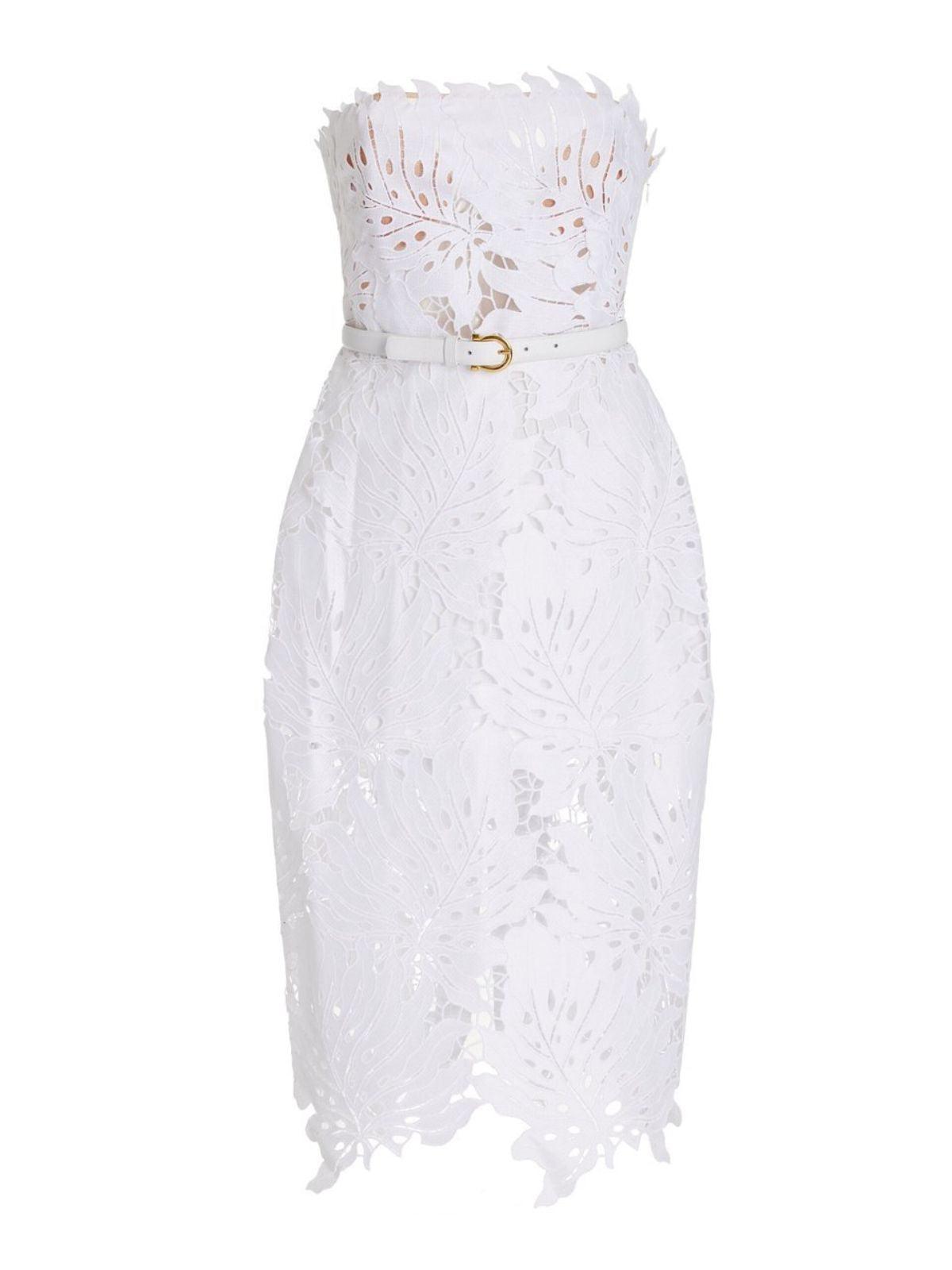 Robe midi en dentelle blanche 