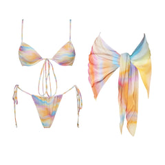 Dress Swimwear Swimsuit Underwire Print Bikini Set Biquini Bathingming Suit