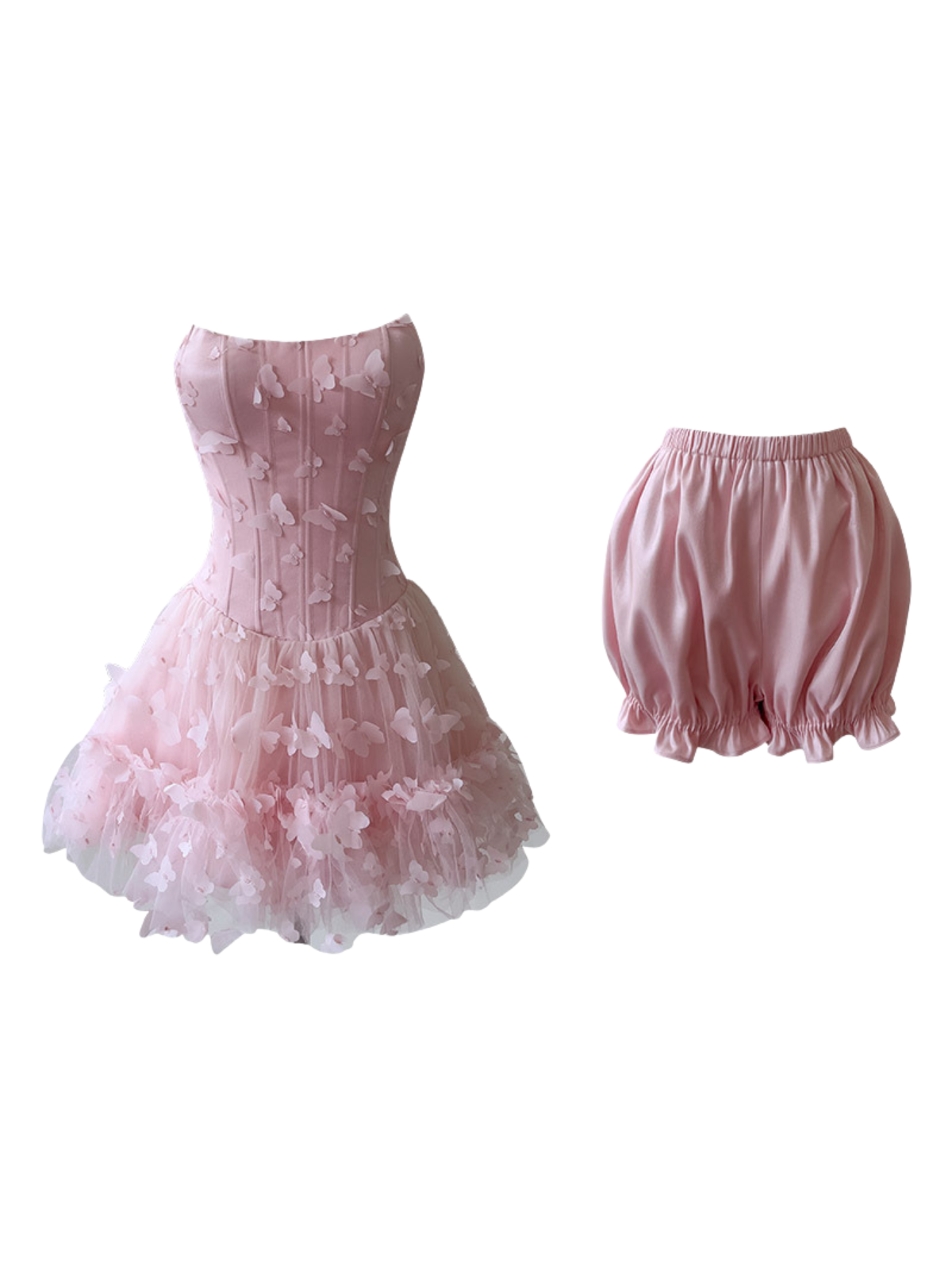 Ensemble robe à spaghetti papillon 