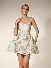 Flower Sequin Embroidered Mini Dress