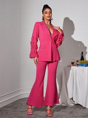 Long Sleeve Ruffle Pants Set