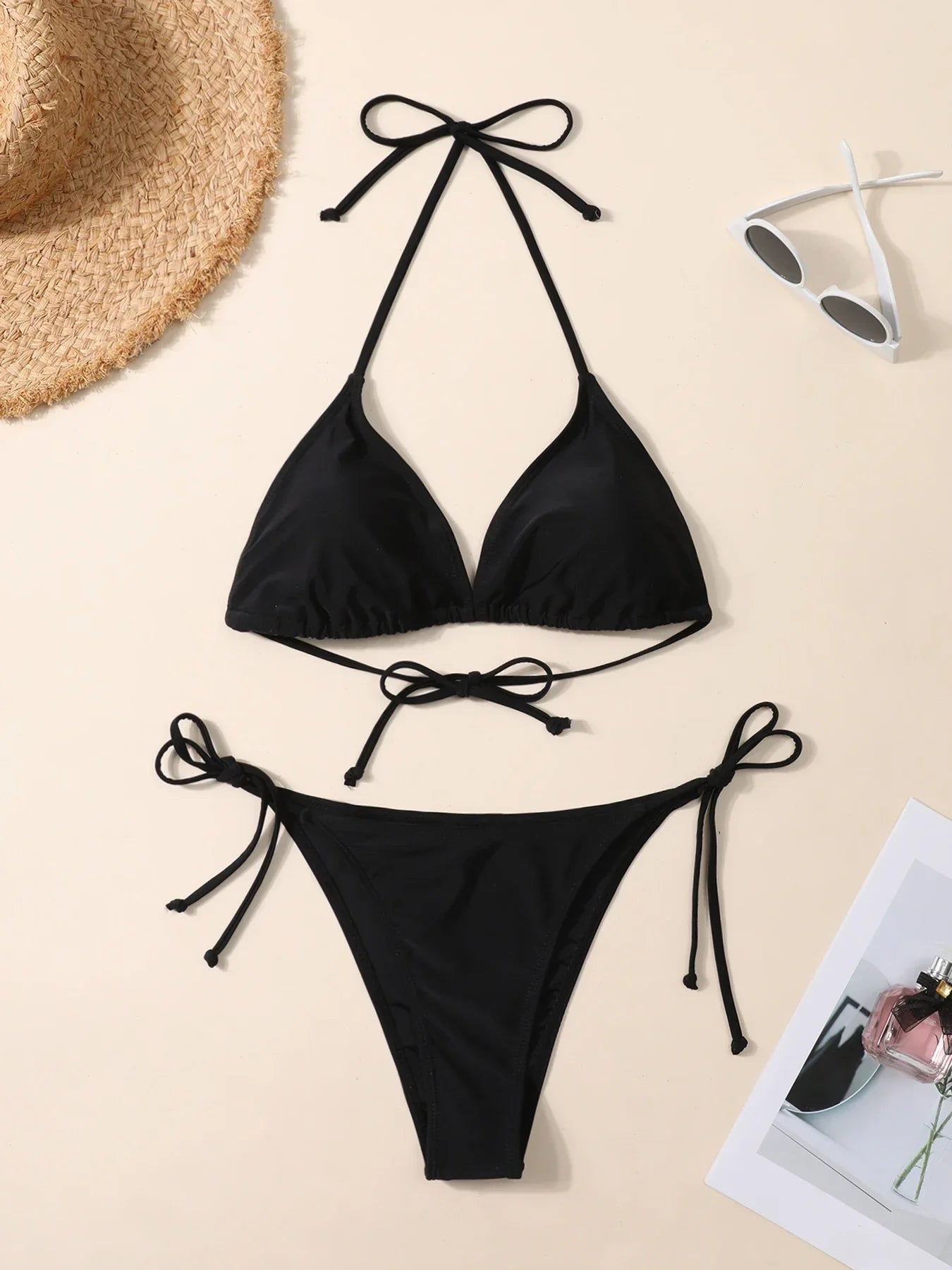 European And American Style Black Bikini Two-Piece Swimsuit Selling Fashionablewear for Ladies