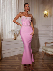 Strapless Pearl Bandage Dress