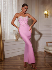 Strapless Pearl Bandage Dress