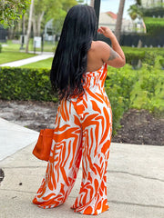 Strapless Printed Wide Jumpsuits