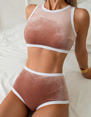Fashion Bikini Set Two-Piece Swimwear Tummy Control Slim-Fitwear Swim