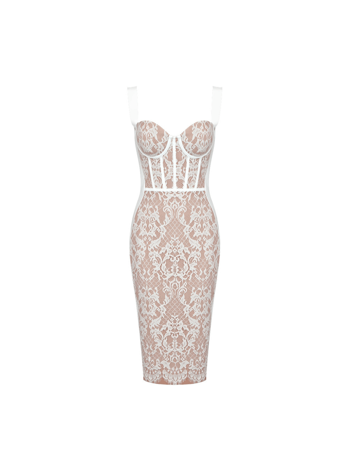 Robe bandage en dentelle blanche 