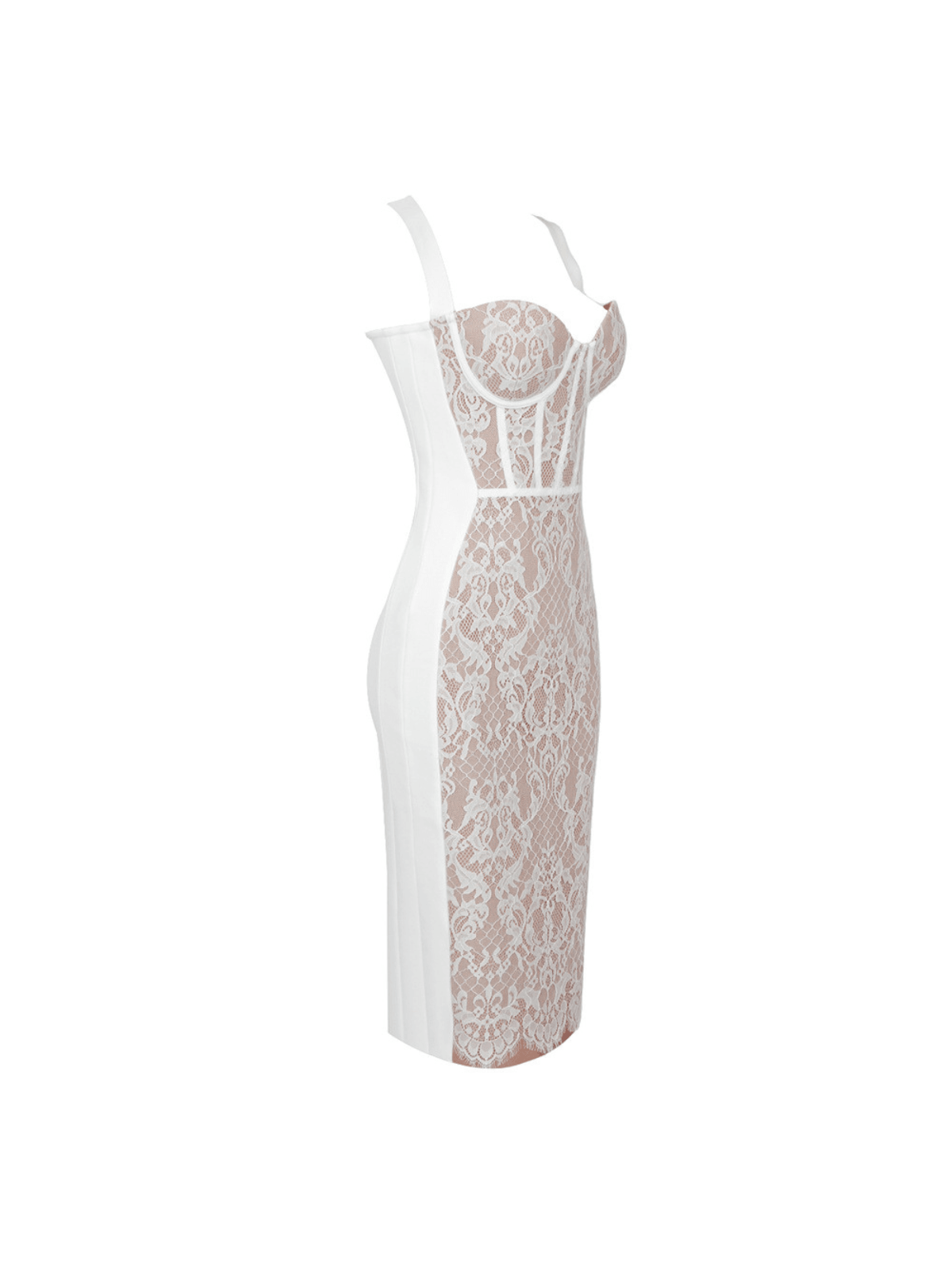 Robe bandage en dentelle blanche 