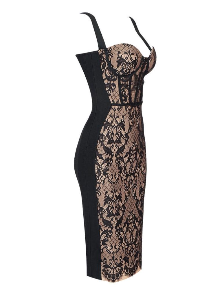 Robe bandage en dentelle 