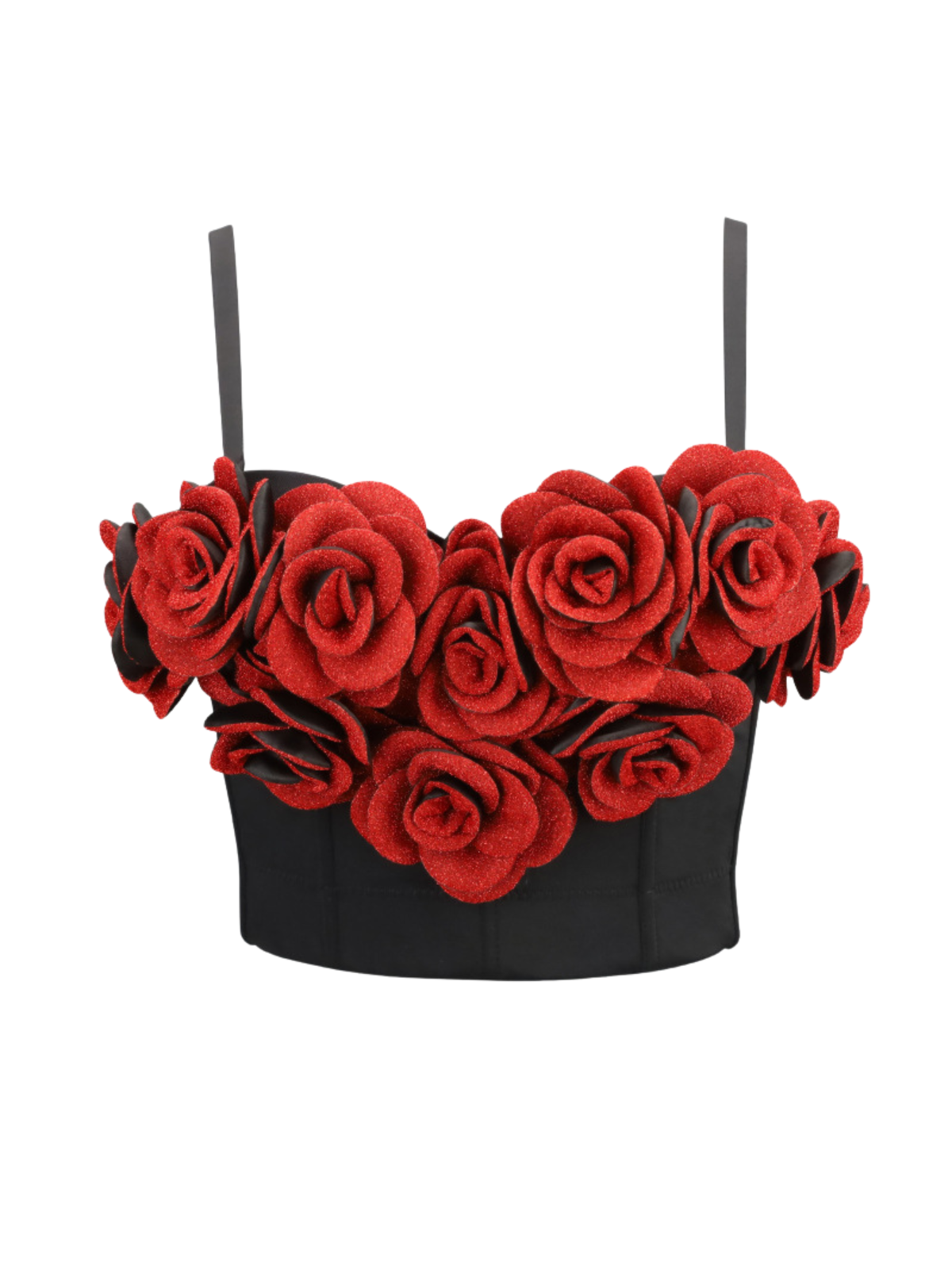 Haut bustier à fleurs spaghetti 