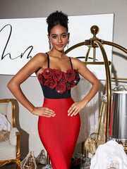 Haut bustier à fleurs spaghetti 