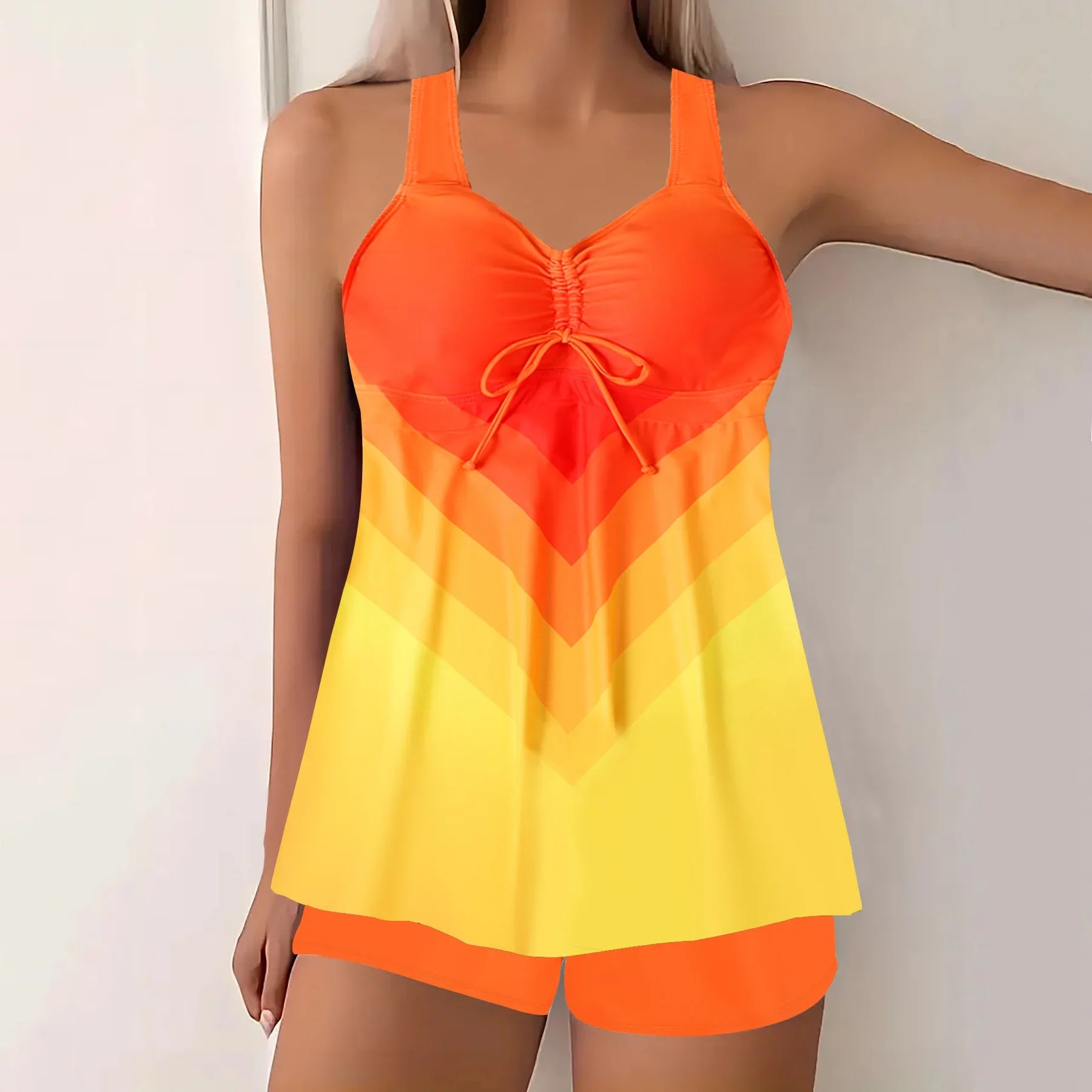 Floral Print Bikini Set with Conservative Two Piece Swimsuit for Comfortable Tankini for Fashion