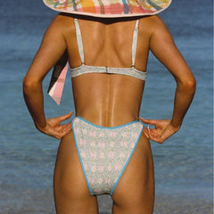 Floral Print Swimsuit Bikini Set Ruffles Underwire Bra Briefs Swimming Suit Setswear