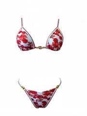 Flower Printed Floral Bikini Two-pieces Bikini Set