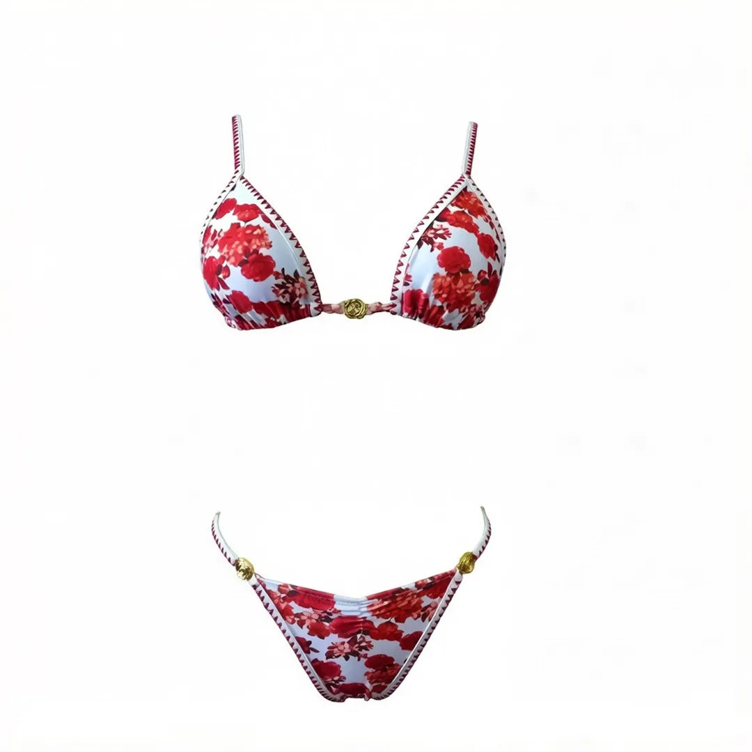 Flower Printed Floral Bikini Two-pieces Bikini Set