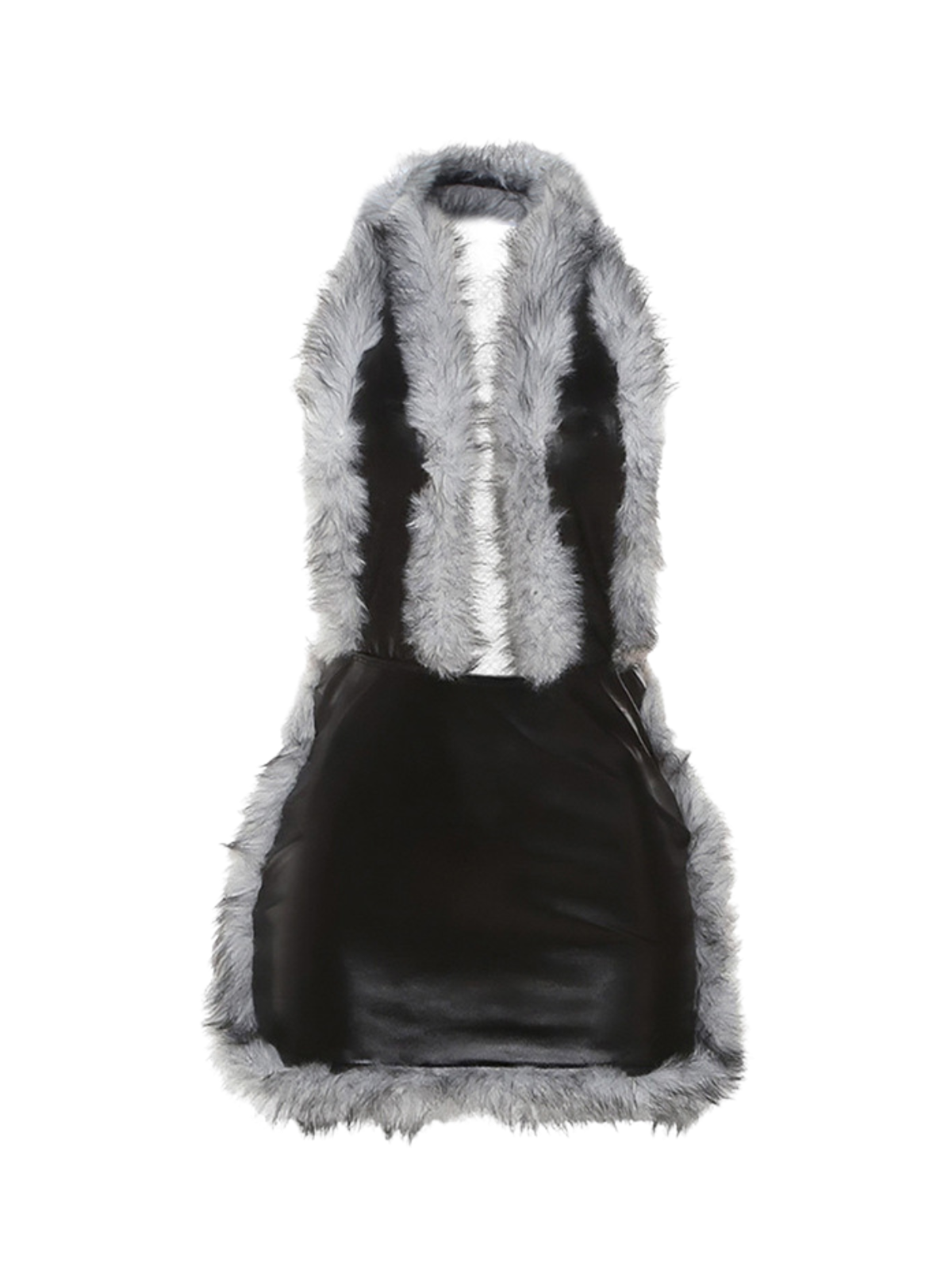 Robe mini en cuir dos nu 