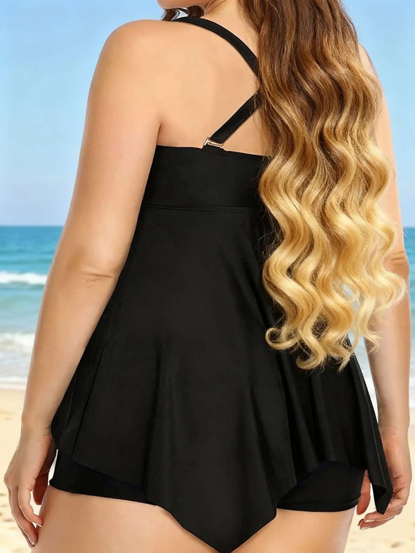 Full Coverage Tankini Set for Boyleg Swimsuit with Print Modest Swimwear Two Piece