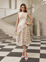 Sleeveless Lace Midi Dress