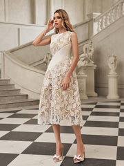 Sleeveless Lace Midi Dress