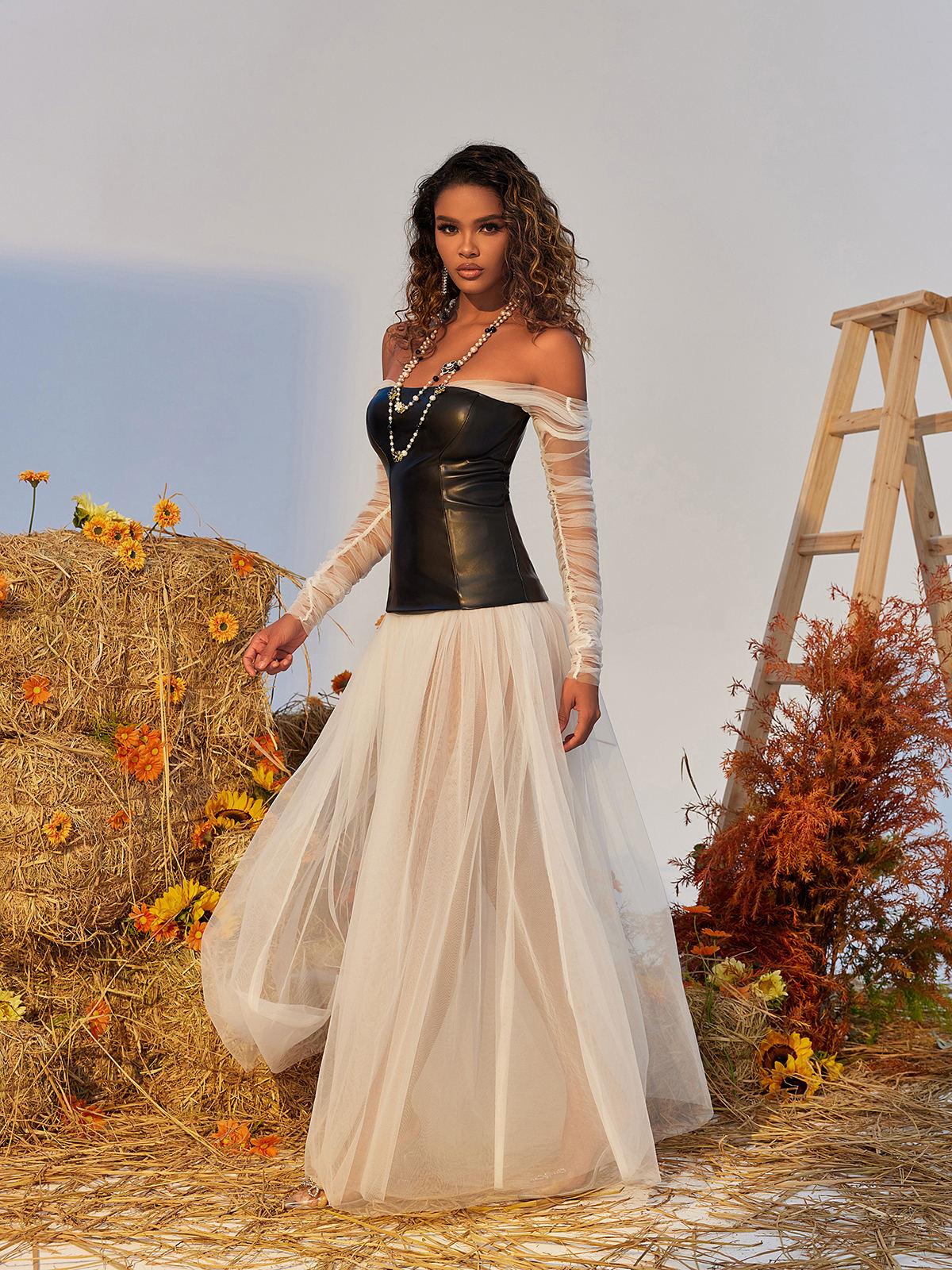 Robe longue en tulle 