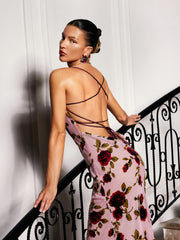 Robe longue à fleurs spaghetti