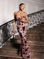 Robe longue à fleurs spaghetti