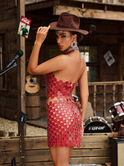 Leather Circle Chainmail Skirt Set