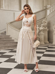 Ensemble jupe plissée en dentelle 