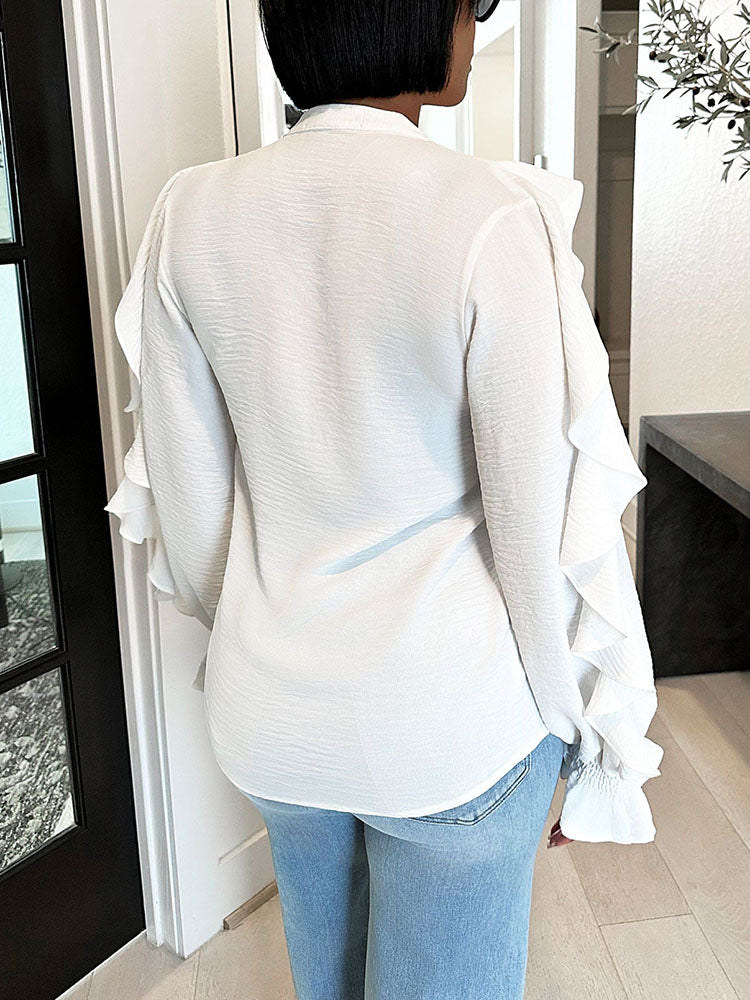 Ruffle Solid Tops